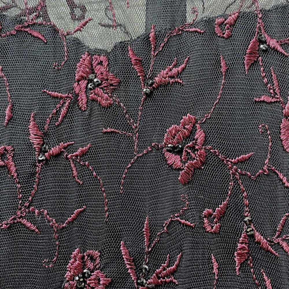 PAMELA DENNIS Couture Silk Evening Gown Sz 10 Formal Long Dress Burgundy Black - Picture 7 of 16